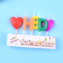 Wholesale Happy Birthday Letter Candles Party Party Decoration Korean Colorful HBD Love Cake Decoration Candles