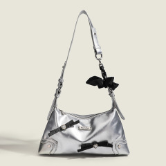 2024 new style bow chain spliced ​​one-shoulder temperament ins high-end portable new Chinese style hot girl armpit bag