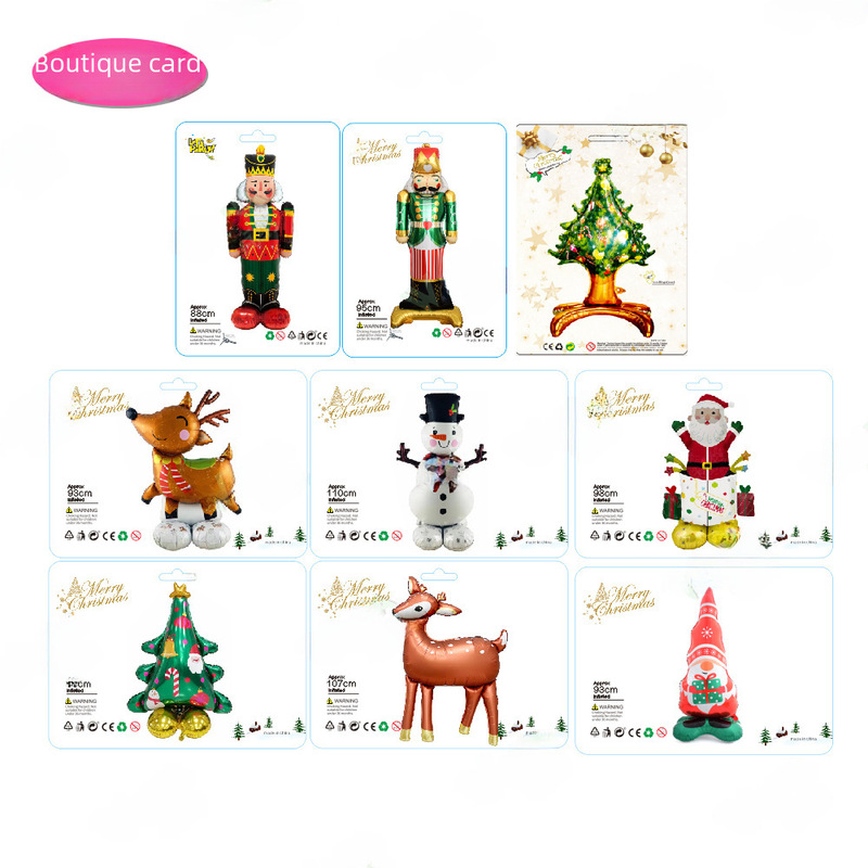New card-mounted large Christmas party decorations Balloon Guards Pecan Man Christmas Tree Santa Claus Snowman