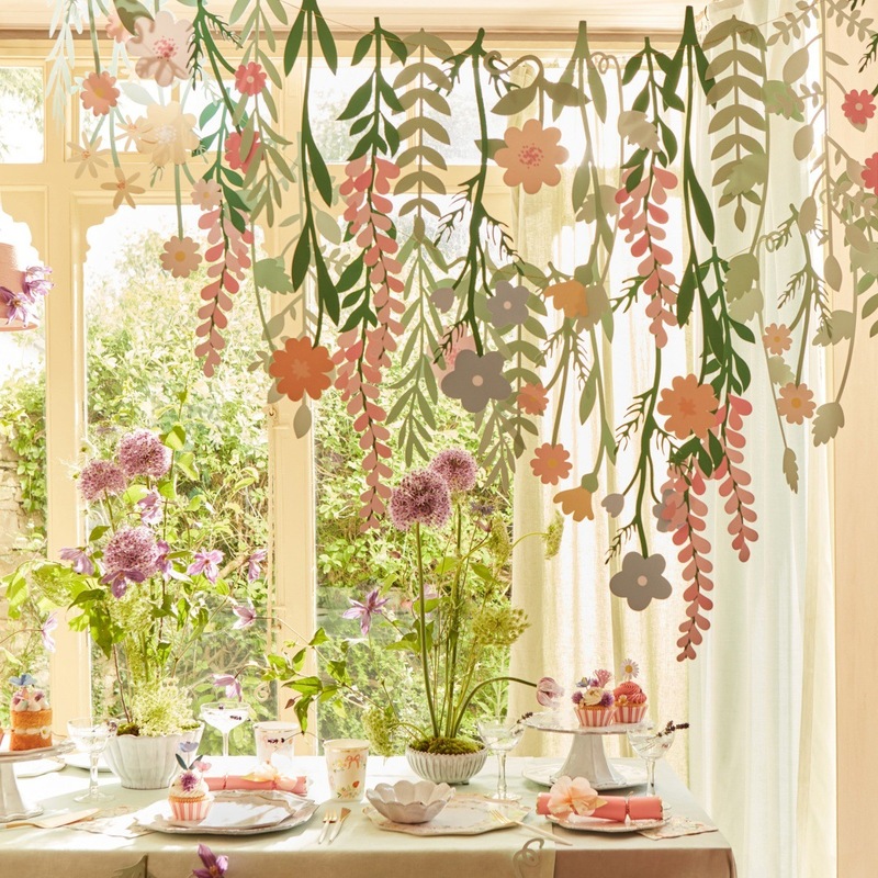 Foreign trade ins style children's day spring display window children's room pendant hanging fresh double-sided flower banner