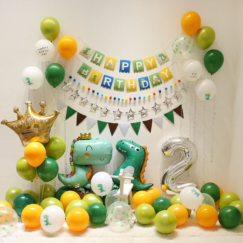 Birthday balloon party decoration scene baby birthday round latex combination flower party birthday balloon