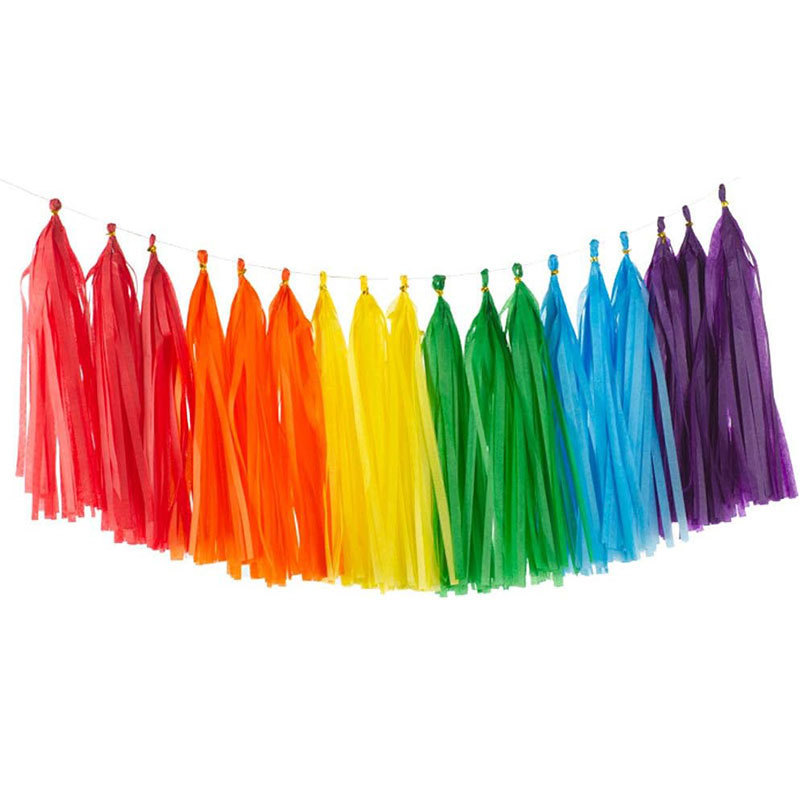 Cross-border new garland banner bobo ball hanging decoration birthday party decoration wedding wedding props paper tassels