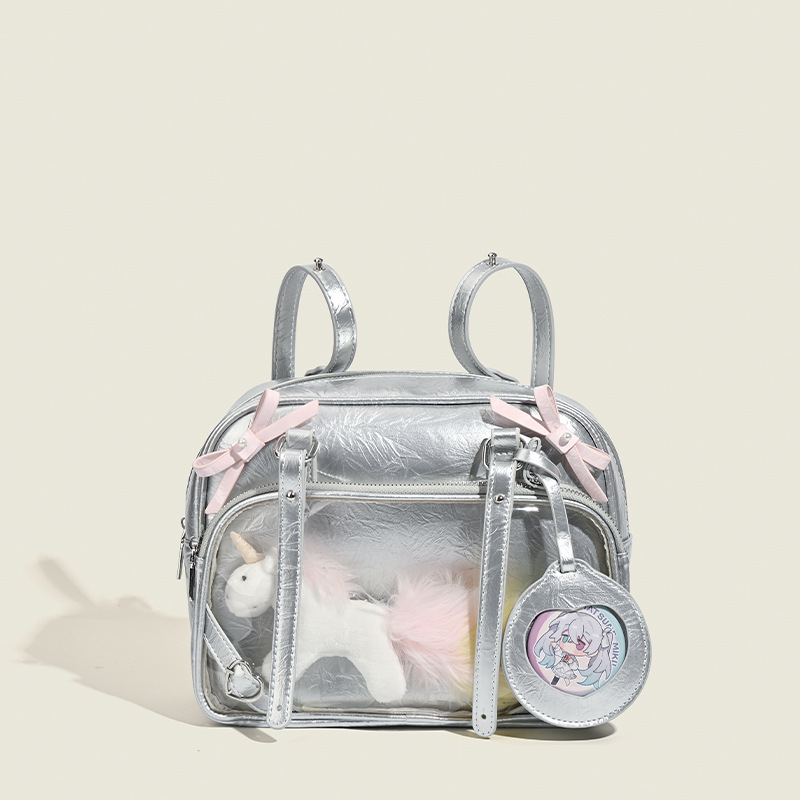 Original two-dimensional bow pain bag small food backpack cute contrasting color student backpack