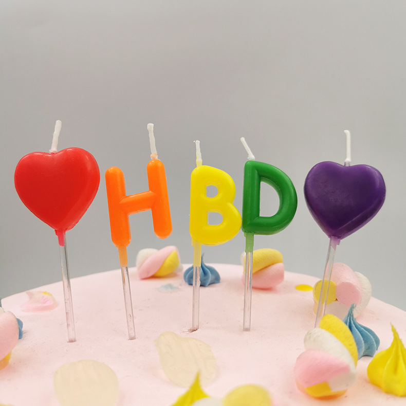 Love birthday candle cake decoration macaron color birthday letter candle creative colorful birthday cake candle