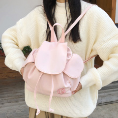 Korean niche literary drawstring flip backpack Huurei camp small backpack travel lightweight bag student school bag