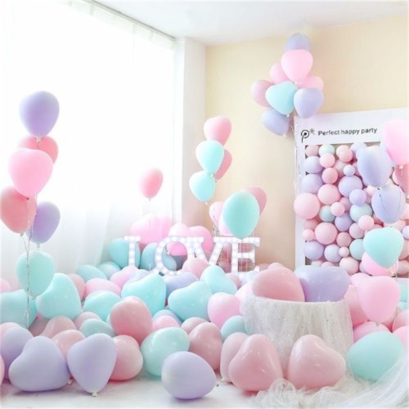 Macaron heart-shaped balloon thickened confession love balloon wedding room decoration bedroom scene birthday arrangement balloon