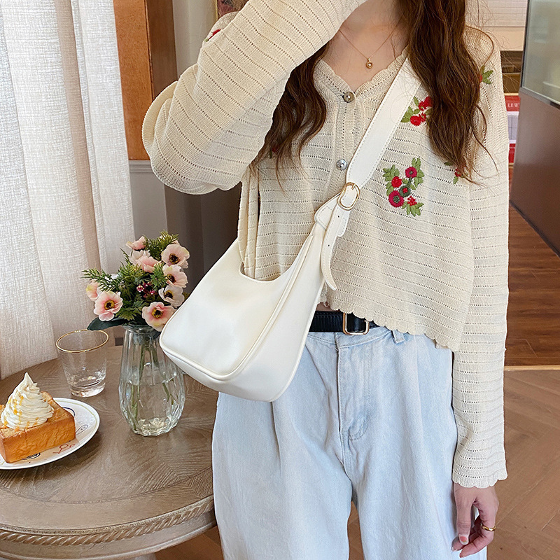 Bags for women retro armpit large capacity simple daily handbag crescent shoulder crossbody dumpling bag trendy for women