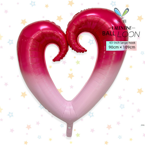 Valentine's Day Large Heart-shaped 43-inch Aluminum Film Balloon Wedding Scene Birthday Party XO Heart Shape Confession Decoration
