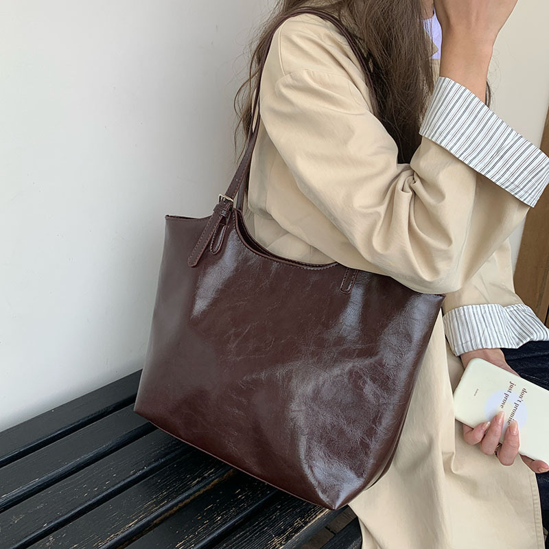 Tote bag women's large capacity bag 2024 new style college student class and work commuting bag versatile shoulder bag women's bag