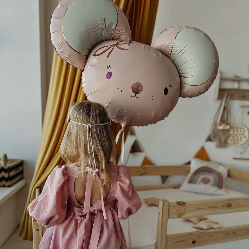 Cute mouse balloon moon bear baby birthday decoration scene cartoon aluminum film balloon new style