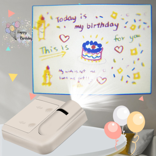 Korean ins style birthday party decoration atmosphere lamp happy birthday projection lamp internet celebrity photo prop projector