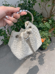 Korean version ins niche handbag new fashion sweet bucket bag chain bag single shoulder crossbody bag trendy