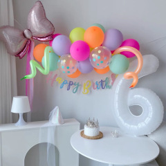 Xiaohongshu same style butterfly balloon chain pull flower children's birthday party scene decoration atmosphere layout props wholesale