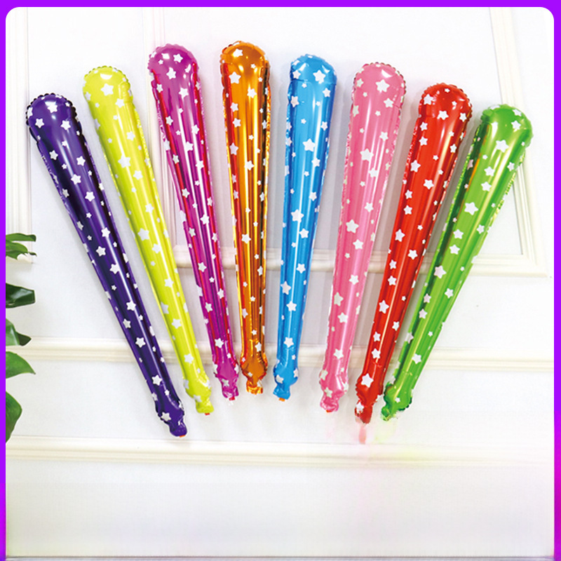 Mixed color with bell star stick aluminum film balloon mall school sports meeting cheer stick concert inflatable stick