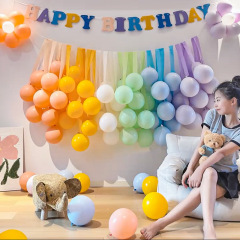 One-year-old baby happy birthday party decoration scene layout girl cartoon indoor background wall the same style as Little Red Book