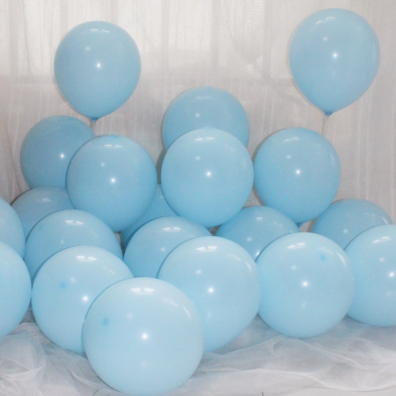 10-inch thickened matte dark and light blue ink blue haze gray night blue round balloon birthday bar decoration arrangement