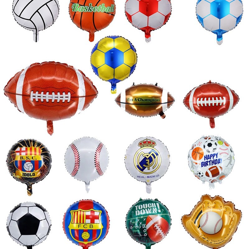 World Cup Black and White Football Rugby Aluminum Film Balloon Baby Children's Birthday Party Atmosphere Decoration Arrangement Balloon