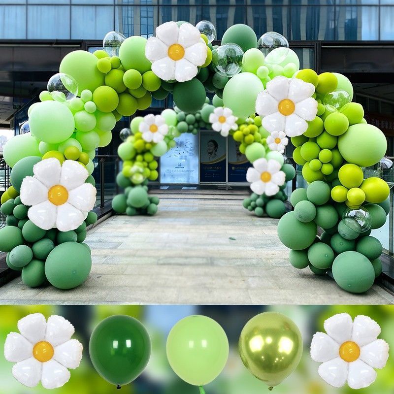 Internet celebrity forest style balloon arch set style avocado green store celebration shopping mall opening kindergarten birthday decoration