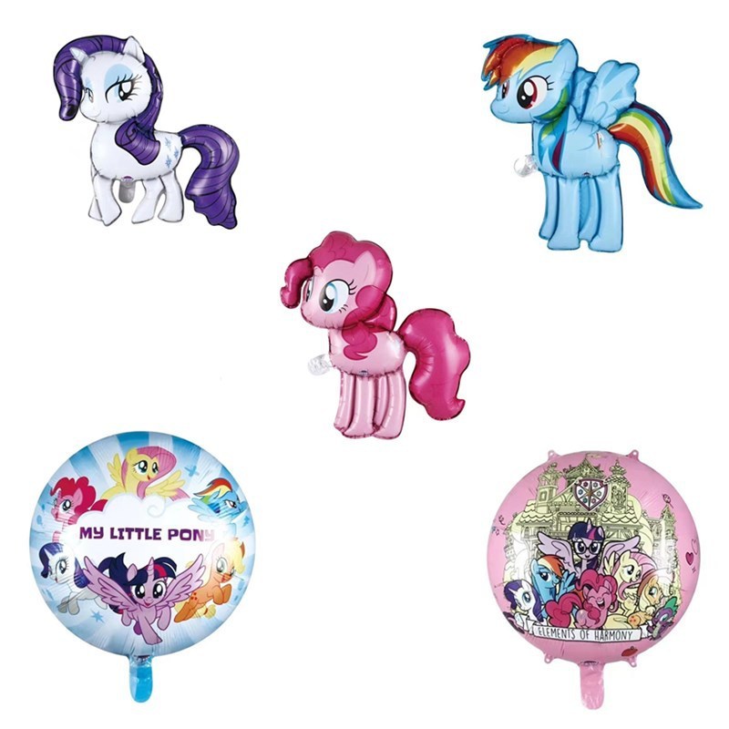 New My Little Pony Aluminum Film Balloons Pony Cartoon Shape Aluminum Film Balloons Wholesale Birthday Decoration Balloons