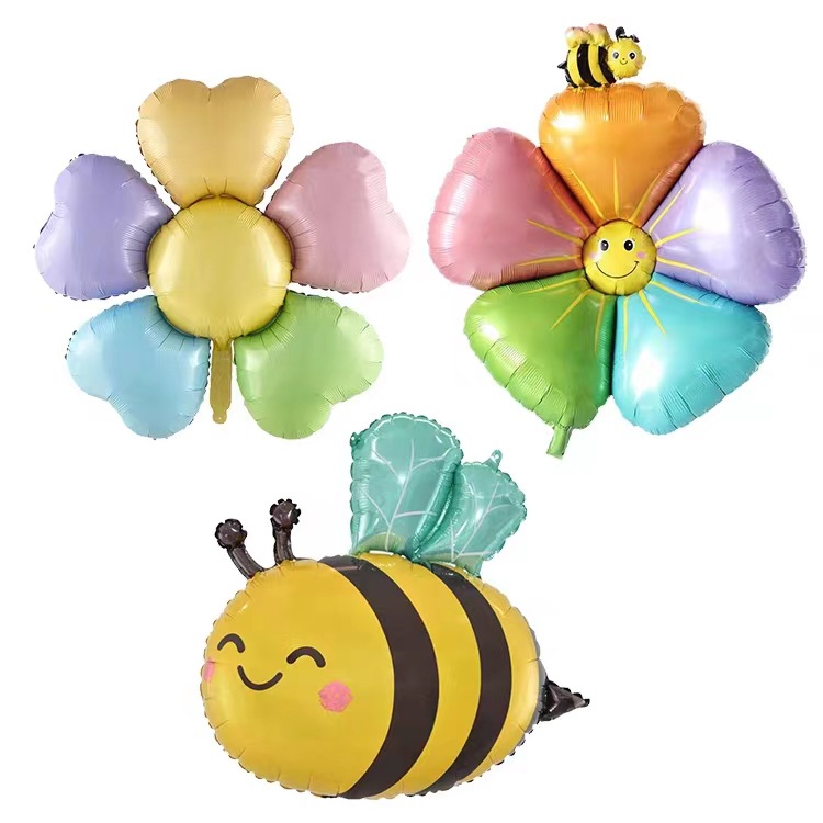 New ins style spring colorful flower daisy bee colorful flower balloon colorful sunflower floating balloon