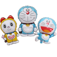 New Genuine Large Waving Jingle Cat Aluminum Foil Balloon Baby Birthday Party Decoration Doraemon Aluminum Film Balloon