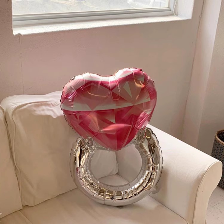 Suomei Home Diamond Ring Ring Balloon Wedding Birthday Arrangement 520 Proposal Confession Wedding Anniversary Decoration