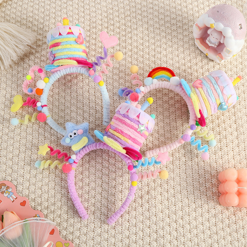 Plush hair accessories, hairpins, fun and funny flower twist stick hairbands, children's birthday party photo props and accessories