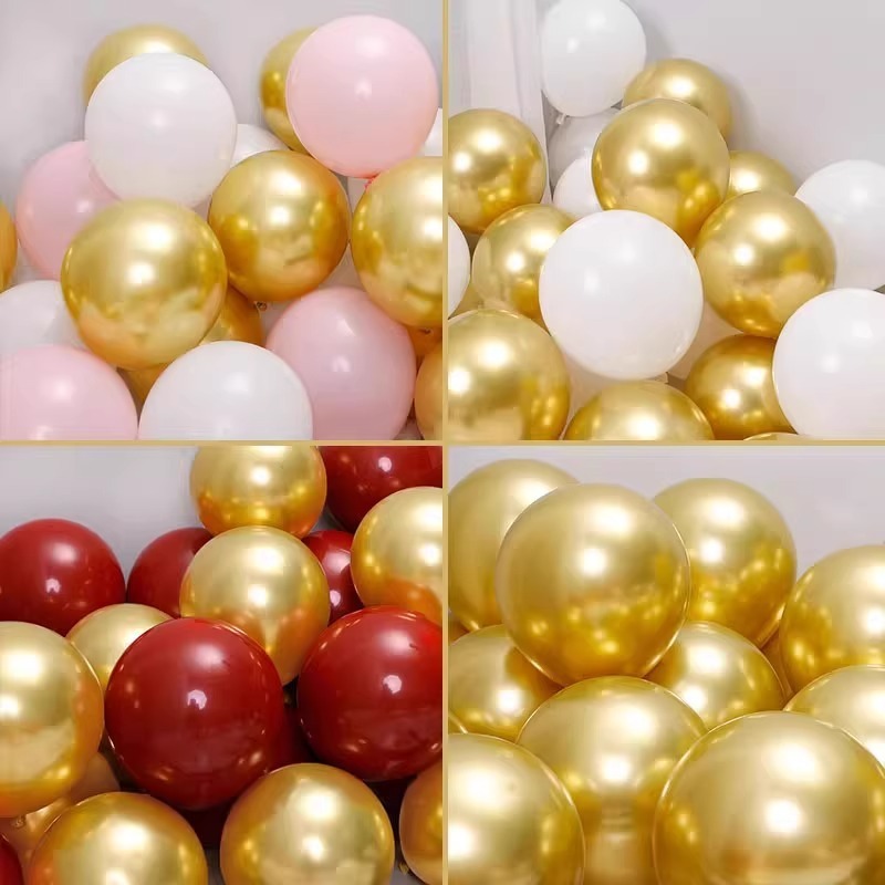 10-inch metal gold pomegranate red balloon wedding birthday kindergarten store opening anniversary decoration scene layout