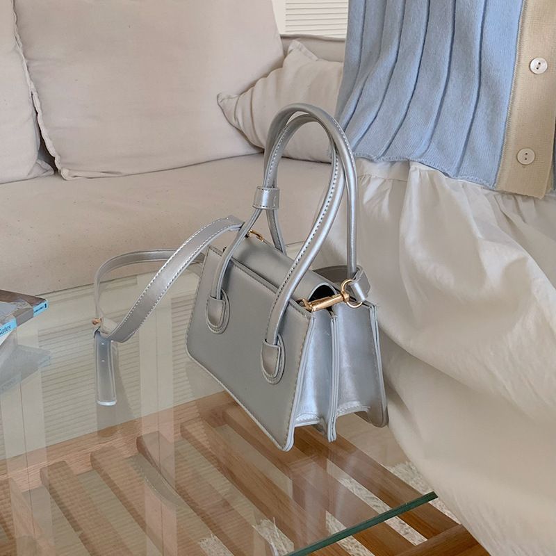 Niche women's bag fashion mini silver small square bag new style foreign style small bag hand-held crossbody bag trendy