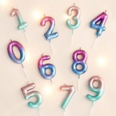 Internet celebrity galaxy gradient birthday candle adult ceremony party cake decoration anniversary starry sky digital wax