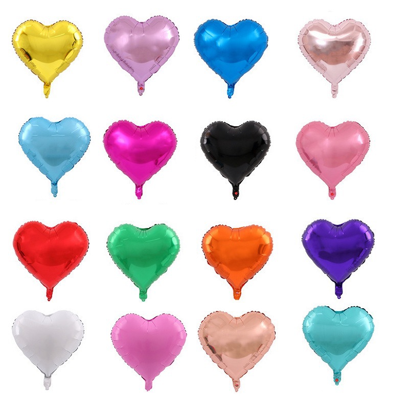 New Year's Eve 18-inch heart-shaped aluminum film balloon wedding party 18-inch love balloon wholesale peach heart aluminum film balloon