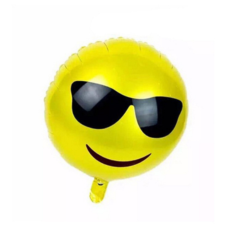 18-inch round expression balloon emoji expression pack aluminum film balloon birthday decoration smiley face aluminum foil balloon