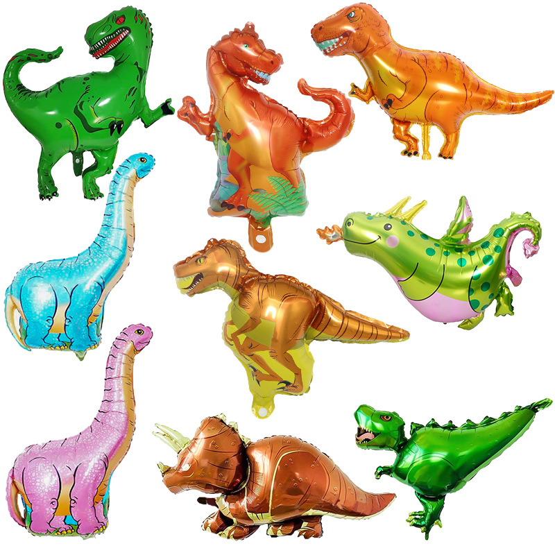 Dinosaur theme party aluminum foil balloons Tyrannosaurus rex giraffe velociraptor birthday decoration aluminum film balloon wholesale