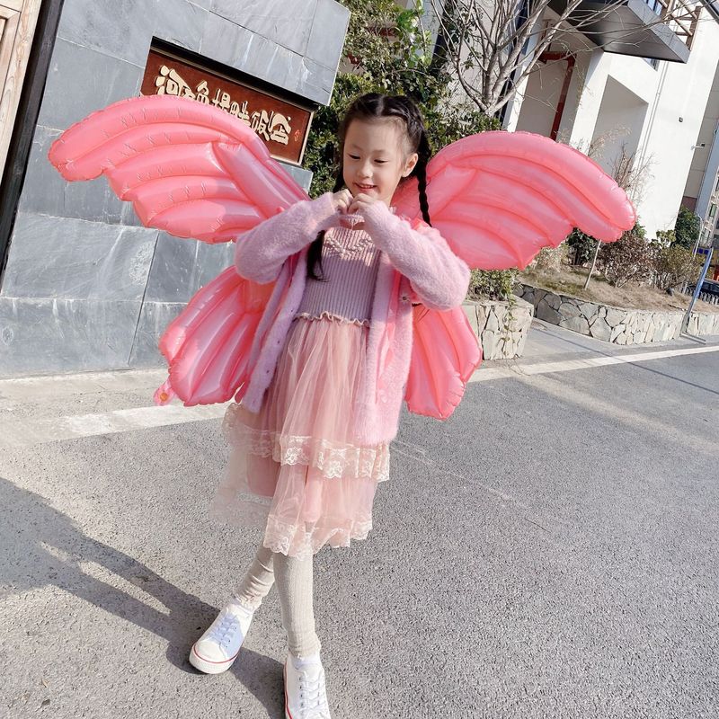 Angel Colorful Butterfly Inflatable Wings Large Mixed Batch Aluminum Film Toy Flying Balloon Children's Props Stall Wholesale
