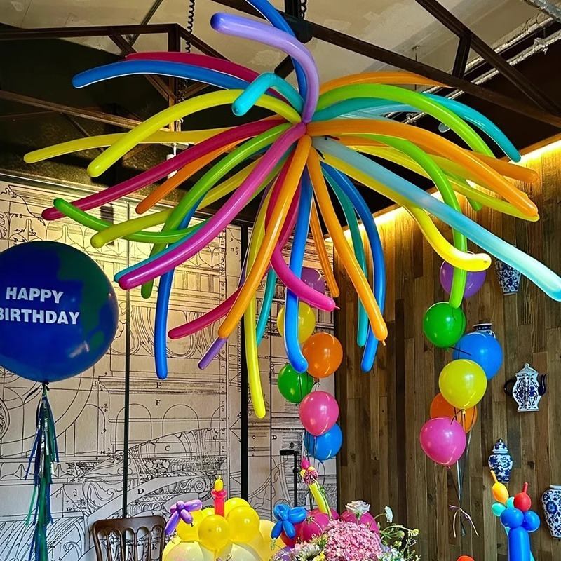 Colorful fireworks balloon birthday party theme opening classroom scene decoration 260 long magic balloons