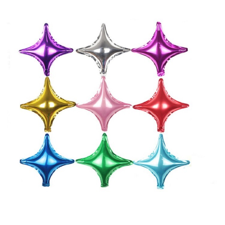 10-inch small four-pointed star aluminum film balloon 24-inch four-pointed star balloon birthday party decoration