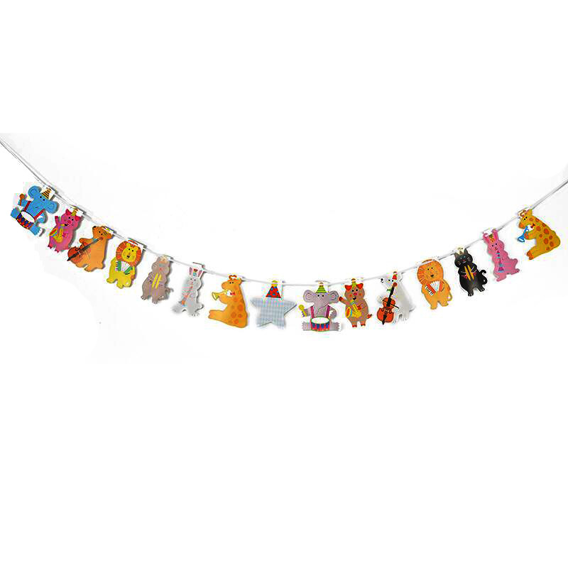 Cartoon Animal Forest Party Flag Animal Story Decoration Flag Hand Holding Banner Children's Day Decoration