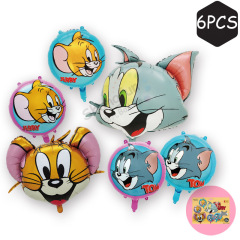 Card mounted Tom and Jerry TOM and JERRY children's first birthday party background decoration arrangement aluminum film balloons
