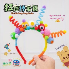 Twist stick hair hoop finished diy colorful tops birthday party photo headband children's creative spring hair hoop for women