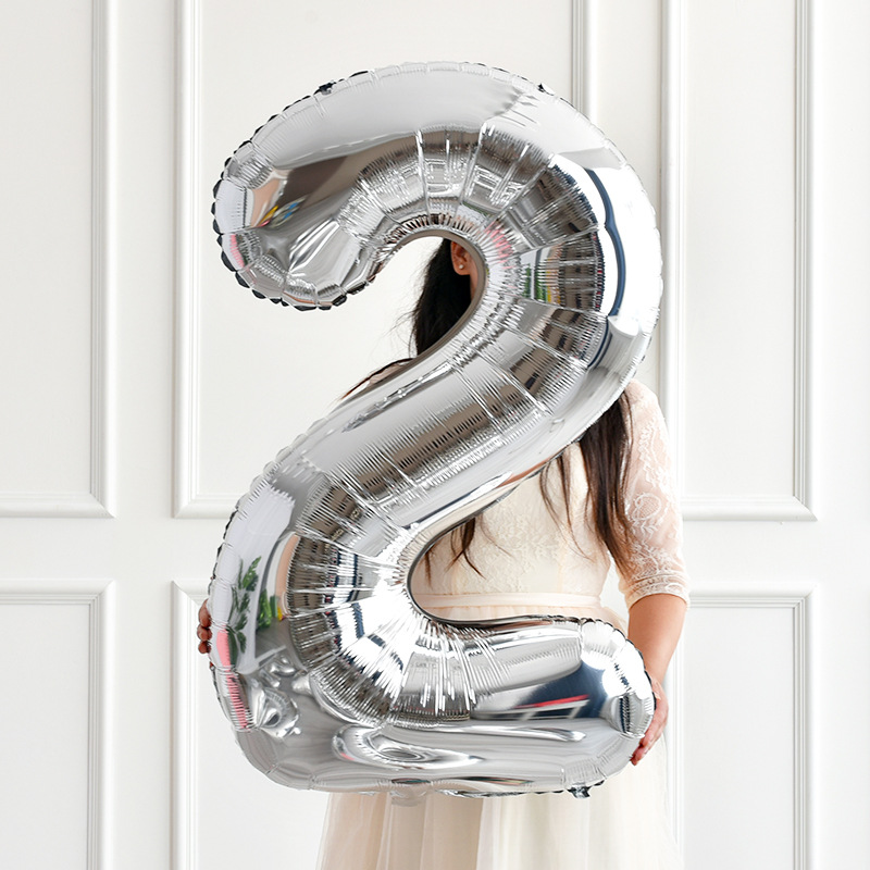 40-inch number 0-9 birthday balloon arrangement wedding party aluminum film balloon American version slimming aluminum foil balloon floating in the air