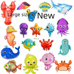 New marine animal balloon shark balloon party decoration aluminum film balloon lobster great white shark exotic underwater world