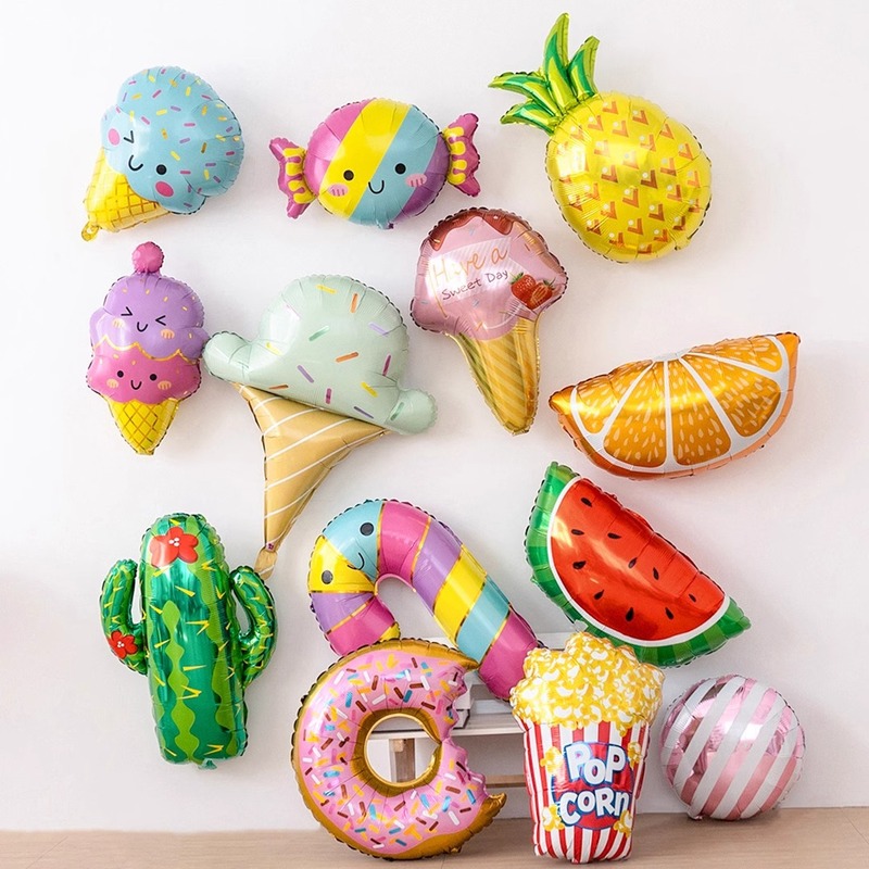 Watermelon Fruit Cake Balloons Children's First Birthday Adult Party Decoration Donut Ice Cream Balloons