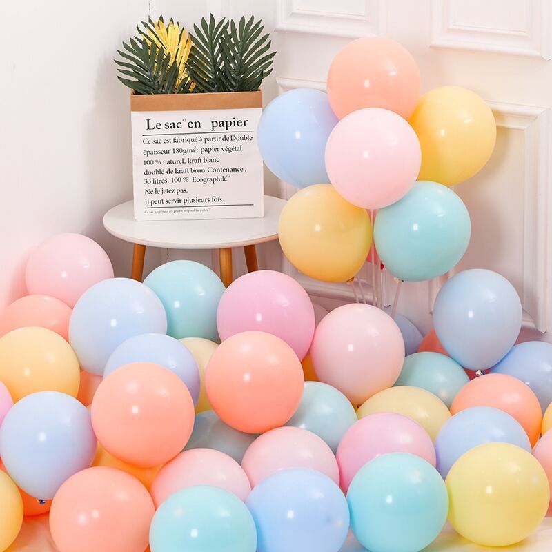 Cross-border Macaron Balloons 5/10/12 Inch Candy Color Wedding Room Decoration Proposal Balloons Decoration Balloons
