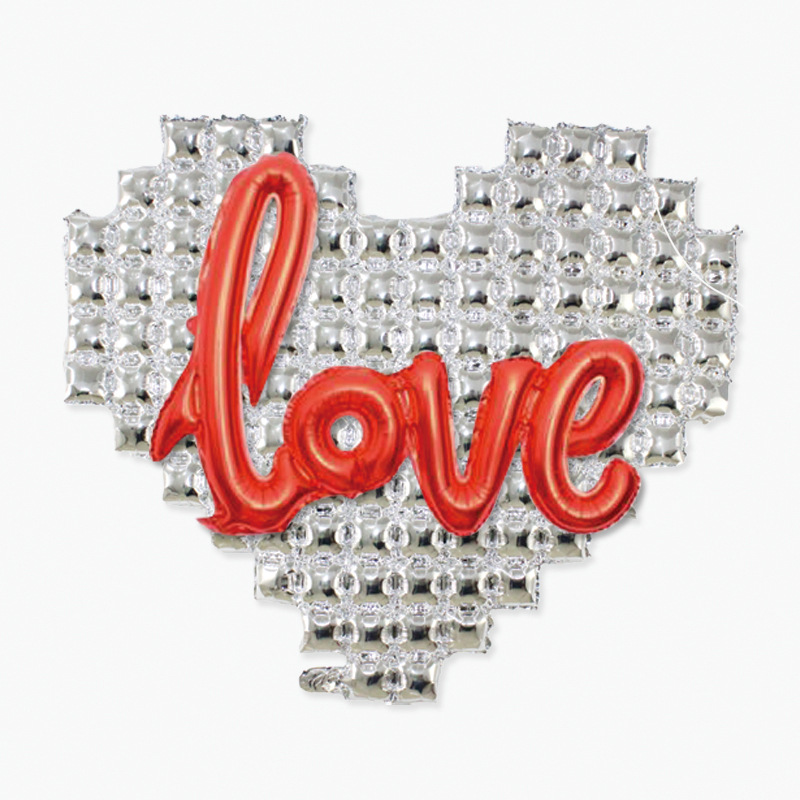 Chinese Valentine's Day Confession Birthday Mosaic Big Love Balloon Aluminum Film Wedding Room Bedside Set Bedroom Living Room Engagement Layout