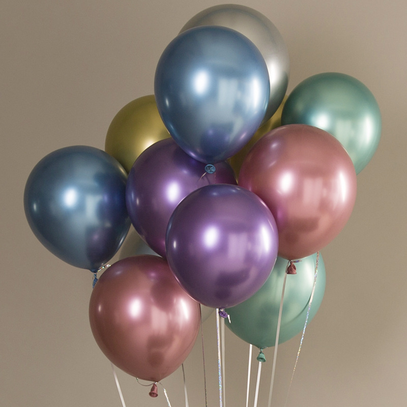 10-inch 12-inch thick metallic latex balloons wedding party decoration metallic chrome balloons