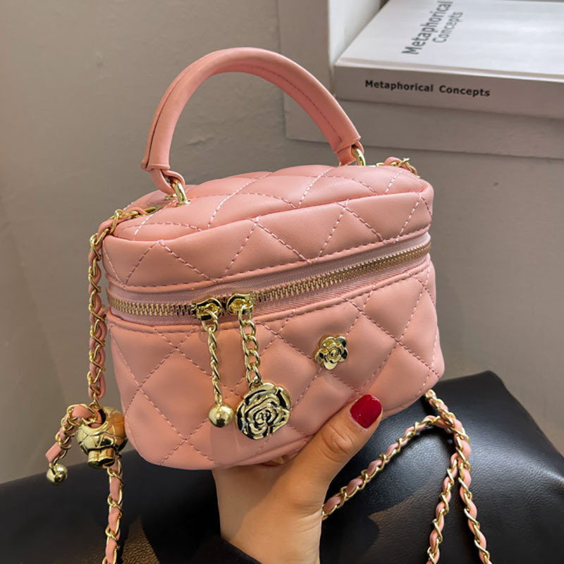 French niche rhombus chain bag for women 2024 new mini portable box bag shopping crossbody mobile phone bag