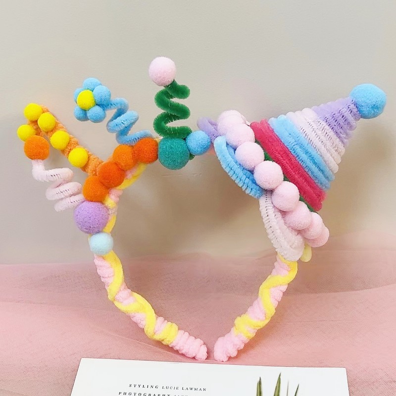 Colorful twist stick spring headband, birthday party photo headband, funny and cute ins style children's headband