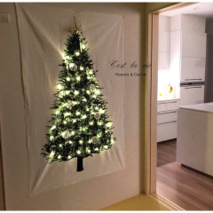 Amazon ins foreign trade Christmas tree pine tree hanging cloth wall decoration cloth small fresh holiday background cloth simple tapestry