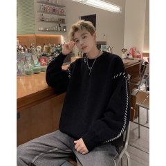 Regular pullover long-sleeved casual American trendy loose round neck bottoming sweater loose type