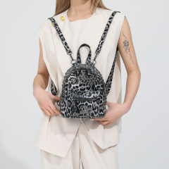 European and American Fashion Leopard Print Backpack Women's 2024 New Trendy Versatile Mini Backpack Versatile Shoulder Handbag